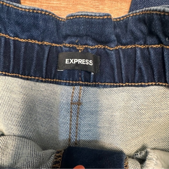 NEW Express Dark Paperbag Super High Rise Jogger Denim Jeans Womans 6 Regular - Picture 7 of 8